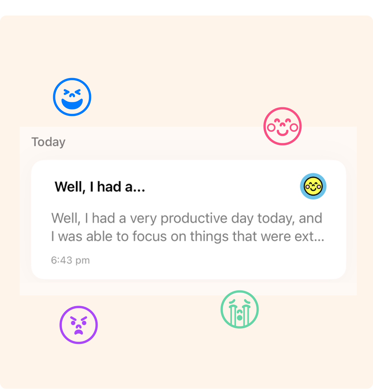 Journee app interface - smart summaries and mood tracking